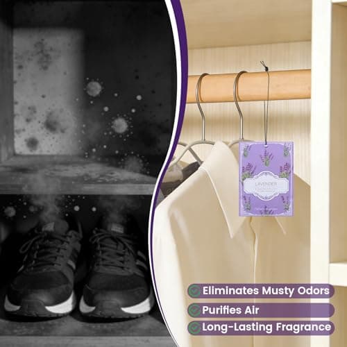 YAXUNDZ Vanilla Sachets for Drawers and Closets - 12 Pack Long Lasting Odor Eliminator Bags, Natural Fresh Scent for Wardrobe, Storage, Car & Home, Air Freshener Sachets - Thumbnail 3