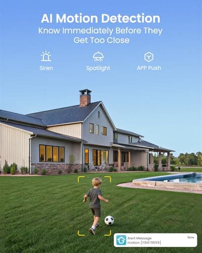 ieGeek Solar Security Cameras Wireless Outdoor, WiFi Surveillance Camera with Solar Panel & 9000mAh Battery, 24/7 Recording, 360° Panoramic View, Auto Tracking, 2K Color Night Vision, No Subscription - Thumbnail 6