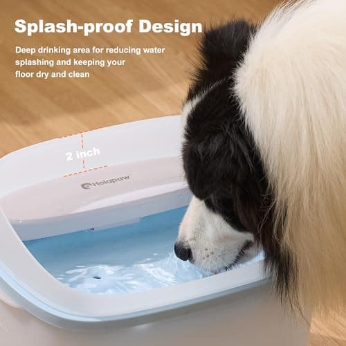 HOLAPAW Dog Water Fountain for Large Dogs, 2.1Gal/8L Dog Water Bowl Dispenser, No Spill Automatic Pet Water Fountain for Dogs Cats Multiple Pets with Ultra Quiet Pump, 3 Filter Replacement, Blue - Thumbnail 4