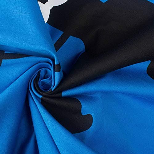 ZEZCLO Women's Retro Poodle Print Skater Dress Vintage High Waist Rockabilly Swing Tee Cocktail Party Dresses Deep Blue L - Thumbnail 4