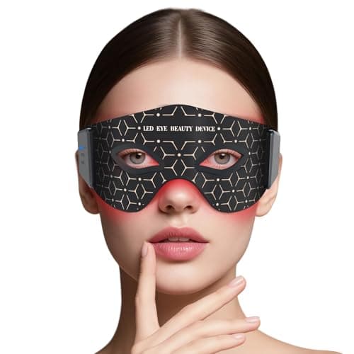 Red Light Eye Mask, 5 Modes Adjustable LED Red Light Therapy for Eyes, Under Eye Red Light Therapy Device for Relieve Eye Bags, Dark Circles and Puffiness, Smoothing Fine Lines - Image 1