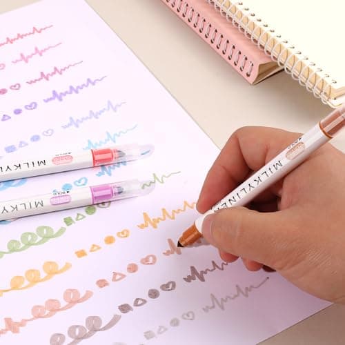 HANKU Pastel Highlighters, 12 Assorted Retro Colors, Dual Tip No Bleed Bible Highlighters, Quick Dry Highlighter Book Markers for Journaling, Bible Study, Adults Coloring, Office School Supplies - Thumbnail 5