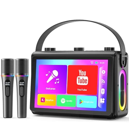 Karaoke Machine for Adults, Built-in 10.1" HD Lyrics Screen, Supports WiFi Bluetooth HDMI USB and TF, Portable Karaoke Player with 2 Wireless Microphones for Home Party Family Gathering - Image 1