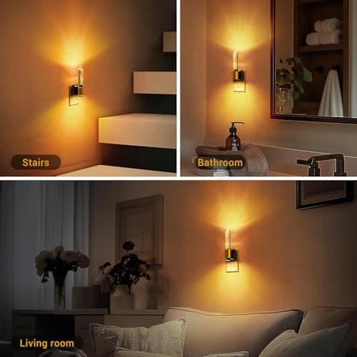 JandCase Night Light, Flameless Candle Amber Night Lights Plug into Wall 2 Pack, Auto On/Off Light Sensor Crystal Dimmable LED Nightlight, 0-100LM Decorative nite Light for Adults Bathroom Hallway - Thumbnail 5