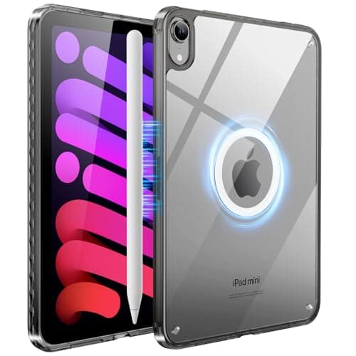 SANDUODD Case for iPad mini 7 (A17 pro) 2024/iPad mini 6 2021, Rugged Translucent Back Shell Full Corner Protective Case for 8.3 inch iPad mini 6/7, Compatible with Magsafe (Clearblack) - Image 1