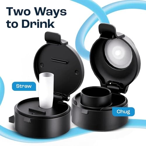 AQUAFIT 128 oz Water Bottle with Time Marker - Straw & Chug Lid - BPA Free 1 Gallon Gym Water Bottle with Handle - Big Gallon Jug (Midnight Gray, 128 Ounces) - Thumbnail 3