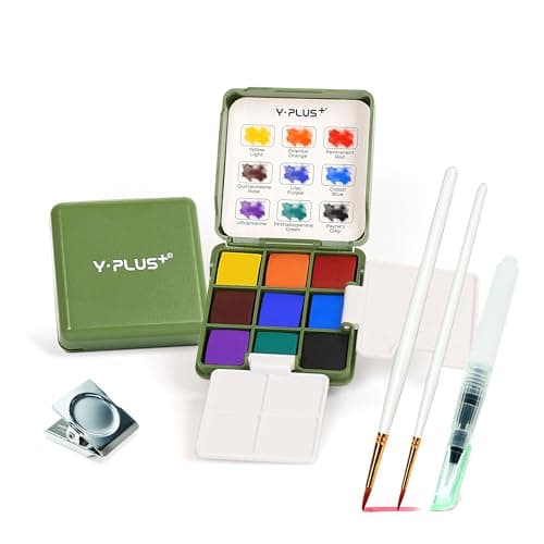 YPLUS Pocket Watercolor Paint Kit, Portable Travel Art Kit with Brush, Water Color Palette Painting Gift for Beginners Artist Adults - Image 1