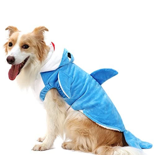 NACOCO Pet Shark Costume Clothes, Cute Christmas Dog Apparel Outfit for Large Dogs, Fall and Winter (Blue, 5XL) - Thumbnail 2