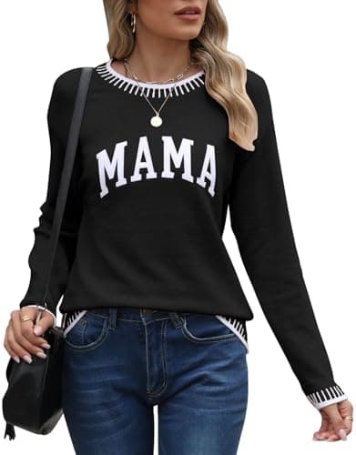 Alsol Lamesa Women's Merry Christmas Sweater Long Sleeve Crewneck Lightweight Pullover Knit Sweaters - Image 1