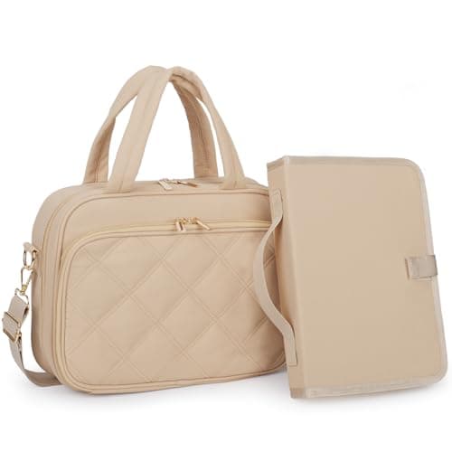 Large Bible Cover for Women,2 Compartments Bible Carrying Case With Handles Shoulder Strap, Soft Puffy Quilted Bible Bags With Book Cover Organizer, Bible Tote For Church Study Supplies Accessories