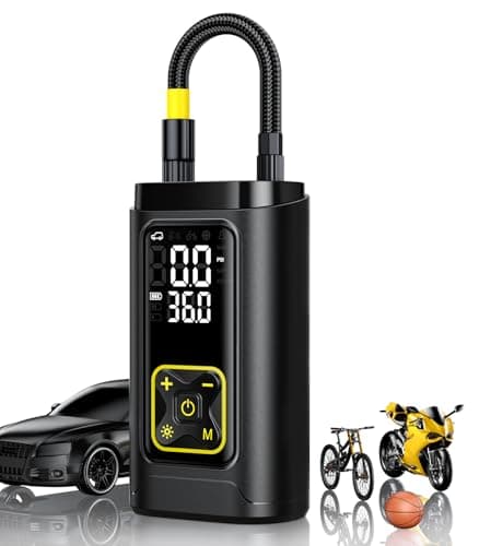 Philoent Tire Inflator Portable Air Compressor for Car Tires with Gauge, 150PSI Fast Bike Air Pump for Auto, Motorcycle, Bicycle, Balls, Digital Tire Pump with LED Light, Auto Shut-Off - Image 1