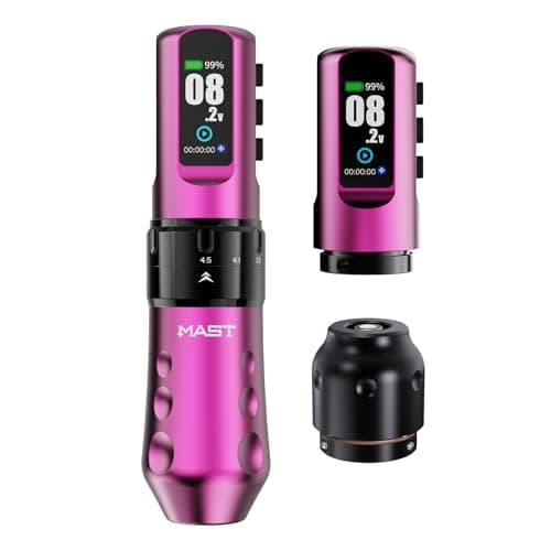 Mast Tattoo Flip4 Pro Cordless Tattoo Pen Machine Gun 7 Strokes Length 2.5mm-4.5mm Coreless Motor 2000mAh Battery Power Supply 2 Batteries