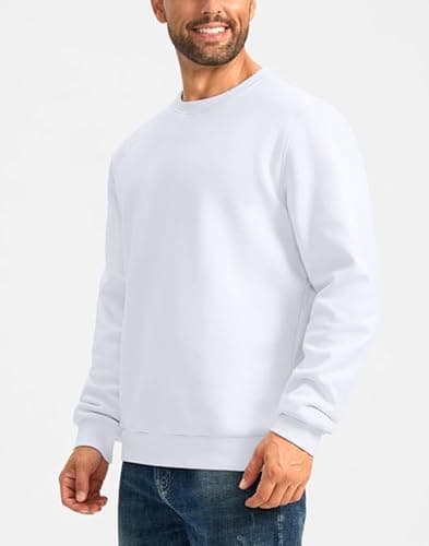 G Gradual Sherpa Lined Sweatshirts for Men Fleece Crewneck Sweatshirt Pullover Warm Shirts for Winter, White, 3X-Large - Thumbnail 3