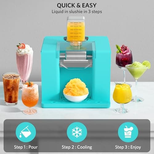 Shaved Ice & Slushie Machine No Ice Needed, Sugar Free Slushy Machine, 60S Making Shaved Ice, Slushie, Margaritas, Auto Clean, LED Display, 280W Frozen Drink Maker for Home, Party, Outdoor Use - Thumbnail 3