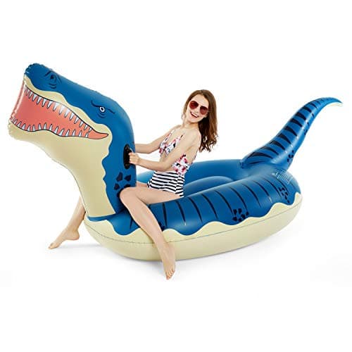 Jasonwell Inflatable Dinosaur Swimming Pool Float for Kids Boys Girls Adults 124'' Giant Tyrannosaurus Rex Floatie Summer Beach Ride on Party Pool Raft Lounge Toys - Image 1