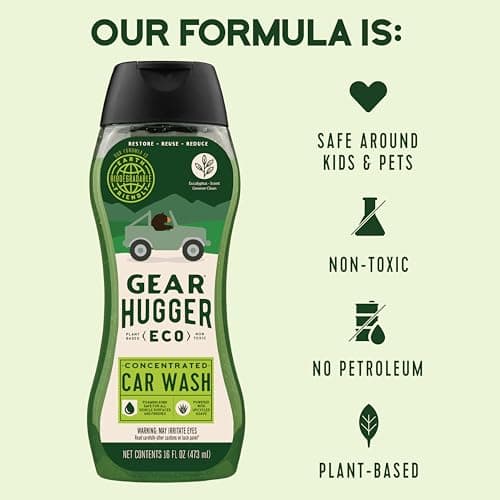 Gear Hugger Car Wash Soap (16 oz, Pack of 2) – Eco-Friendly Car Cleaner, Biodegradable Car Wash with Natural Saponins & Eucalyptus – Safe Car Soap for All Vehicle Surfaces - Thumbnail 2