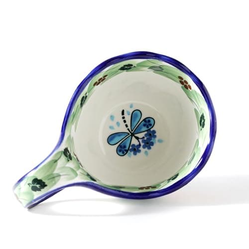 ALMA 2025 Updated Decorative Pottery Soup Bowl Microwave Safe,Large Ceramic Soup Bowl with Loop Handle,Ceramic Cereal Bowl for Soup,Snack,Chip,Stew,Ice cream-Spring Splendor Theme - Thumbnail 4