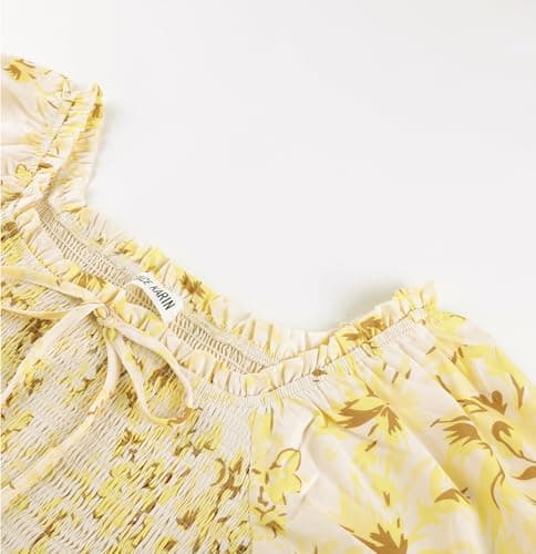 GRACE KARIN Womens Summer Floral Maxi Dress 2026 Flowy Wedding Guest Dress A Line Boho Dresses Fashion Clothing with Pockets Yellow Floral M - Thumbnail 5