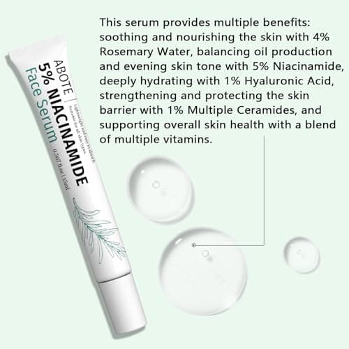 Travel Skincare 5% Niacinamide Serum with 4% Rosemary Extracts - Deep Hydration, Soothes Skin, Enhances Elasticity (3Pack 0.507 fl.oz | 15ml) - Thumbnail 4