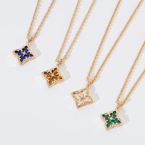 LOYATA Gold Clover Necklace for Women 14K Gold Plated Cubic Zirconia Four Leaf Clover Necklace Lucky Charm Dainty Simple Gold Pendant Necklace for Women Jewelry - Thumbnail 6