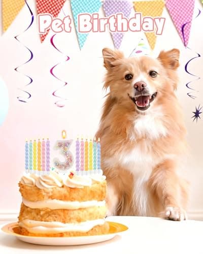 Birthday Candles for Cake, Pink Number Candles, Cake Candles with Greeting Card for Birthday Party Wedding Anniversary Celebrations（3 Candle,White Number Macaron） - Thumbnail 4