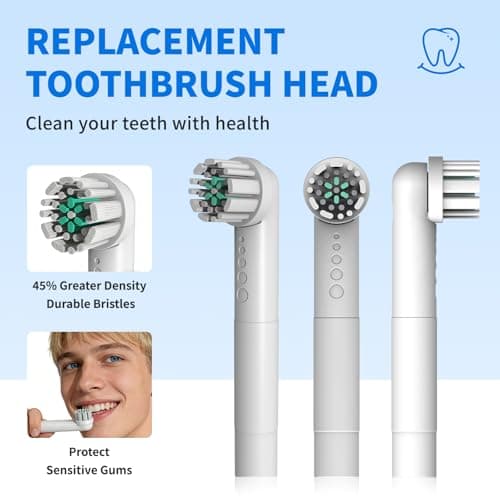 Toothbrush Replacement Heads Compatible with Quip 360 Oscillating Electric Toothbrush, Soft Bristles Brush Heads, White, Pack of 4 - Thumbnail 2