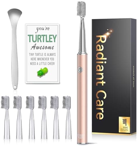 JTF Sonic Electric Toothbrush for Adults: 6 Brush Heads, 3 Brushing Modes, 2-Min Smart Timer, IPX7 Waterproof and Tongue Scraper, Deep Cleaning & Whitening, Rechargeable Toothbrush for Teeth & Braces - Image 1