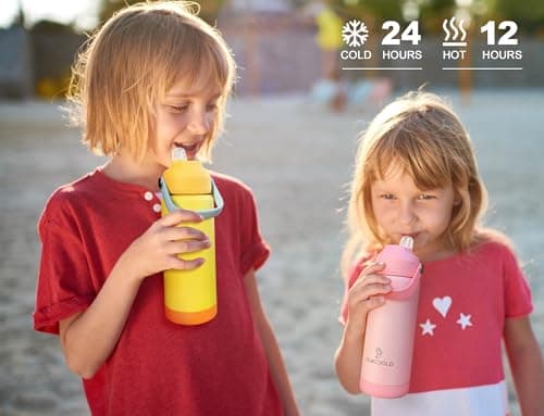 DLOCCOLD Insulated Water Bottle with Leak Proof Straw Lid - Thumbnail 6