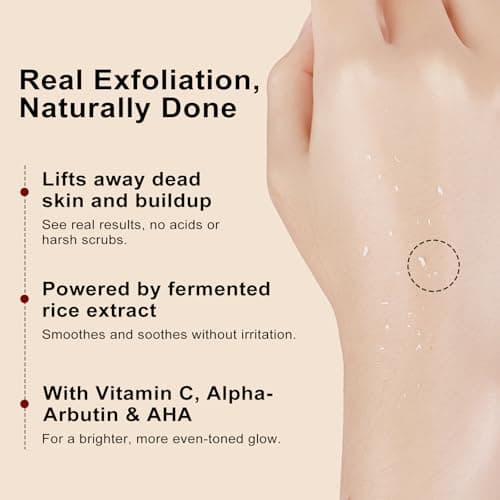 White Rice Peeling Ampoule Exfoliating Serum 80ml, Peel Shot Glow Exfoliating Face Serum, Soft Exfoliating Body Scrub Dead Skin Cells, Whitehead Blackheads Remover for All Skin Types korean skin care - Thumbnail 4