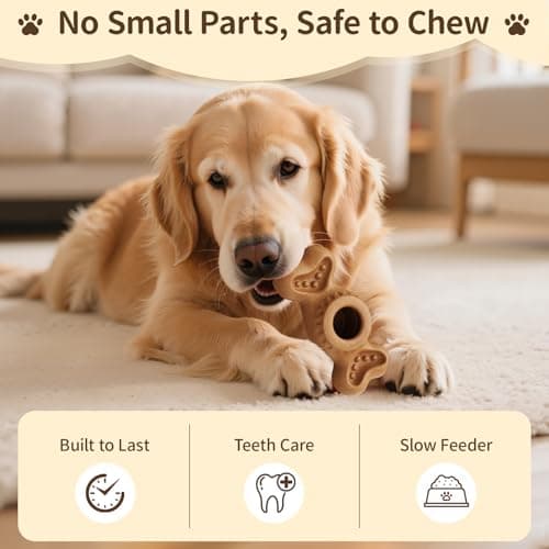 PETSWEET 3-in-1 Enrichment Dog Toy for Aggressive Chewers, Frozen Treat Toy & Interactive Treat Dispenser with Peanut Butter Grooves, Long Lasting Chew Toy for Large Dogs, Easy to Clean, Brown - Thumbnail 5