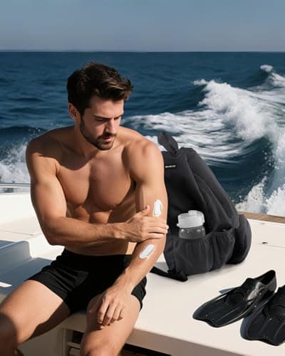 BAVELOE Swim Bag with Wet Pocket, Mesh Drawstring Backpack for Beach, Swimming, Snorkeling, Pool, Gym for Women Men (Black) - Thumbnail 4