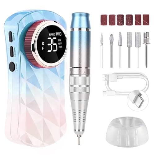 CozyZen Portable Professional Nail Drill, 35,000 RPM Rechargeable Electric Nail File, Cordless E-File Machine with Extended Battery Life, Lightweight Design for Manicure & Pedicure (Gradient Blue) - Image 1