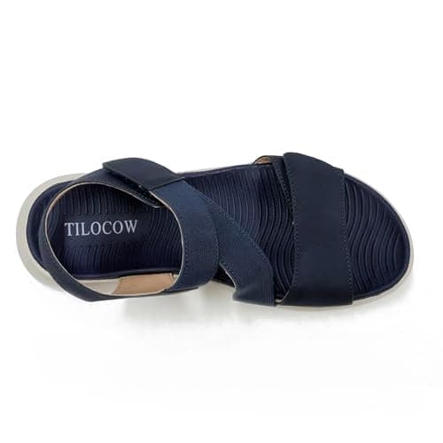 Tilocow Women Sandals Orthotic Comfortable Walking Sandals Summer Lightweight Athletic Outdoor Ankle Strap Shoes - Thumbnail 4