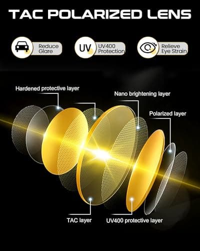 SODQW Night Vision Aviator Glasses for Women Polarized Tangle free Anti-Glare Night Driving Glasses with Yellow Lens - Thumbnail 5