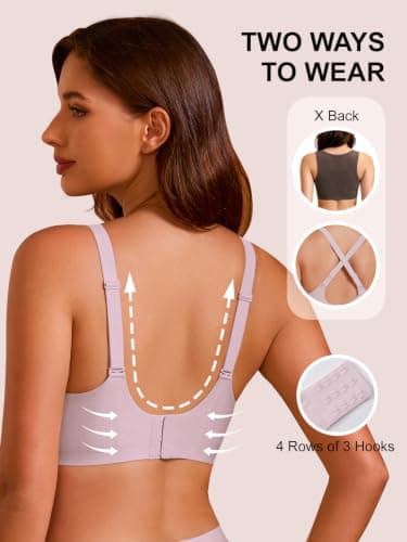 COCOMARTS Jelly Bras for Women No Underwire Push Up Mesh Bra Pink M - Thumbnail 3