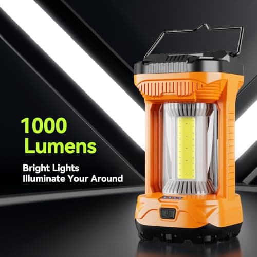AlpsWolf Camping Lantern Rechargeable, 1000LM 4 Light Modes Camping Light 4000mAh Rechargeable Lantern for Power Outages Portable Camp Lantern with Memory Function, Orange, 1 Pack - Thumbnail 5