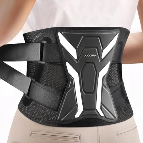 Duoorra Back Brace for Men & Women - Lower Back Pain Relief, Sciatica Pain Relief, Herniated Disc, Scoliosis - Breathable Back Support Brace with 26° Ergonomic Bionic Curve Support Stays - L - Image 1