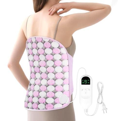 Heating Pads for Period Cramps/Back Pain, 4 Timer(Max 4H)/9 Heat/10ft Long Cord/ 16 * 24" Heat Pad+27" Belt Wearable(51" in Total) Electric Wrap Around Heating Pad Birthday Gift (Purple) - Image 1