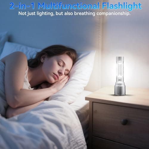 Flashlight Rechargeable with Work Light,990000 Lumens Super Bright Flashlight High Lumens, Handheld Flash Light Battery Powered with 9 Modes & IPX7 Waterproof, Camping Flashlights for Home Outdoor - Thumbnail 4