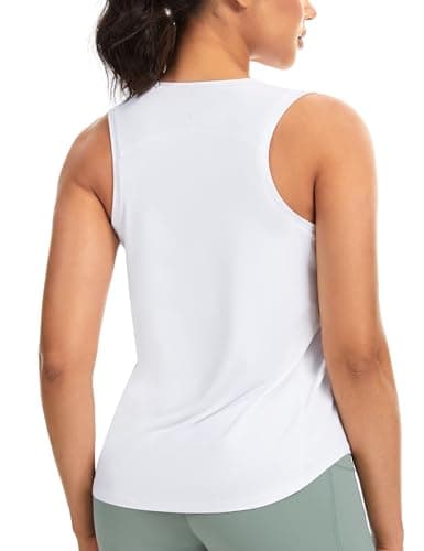 THE GYM PEOPLE Women's Racerback Workout Tank Tops Soft Breathable Yoga Running Sleeveless Athletic Shirts White - Image 1