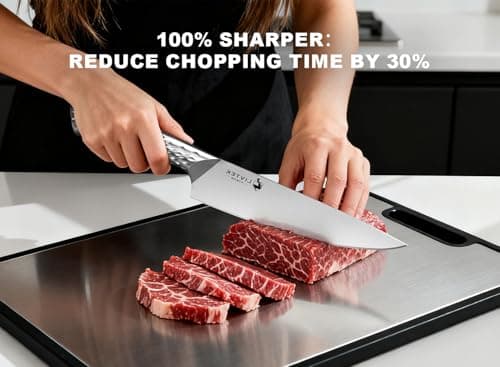 Livtek Kitchen Knife Set with Block: 15-Piece German Stainless Steel with Dual Sharpener for Cook Enthusiasts - Covers 95% Kitchen Tasks - Silver Full-Tang Ergonomic Handle, Dishwasher Safe, Gift Box - Thumbnail 6