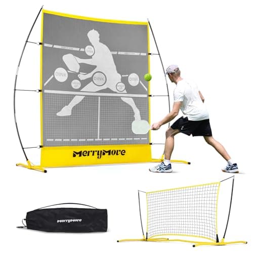 MerryMove Pickleball Practice Rebounder Net: Pickleball Rebounder or 6FT Mini Pickle Ball Net Portable for Outdoor Driveway Backyard and Indoor Garage - 2in1 Trainer for Dink Volley Training - Image 1