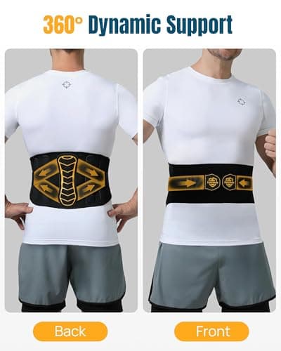 LVMEVIS® 7 Reinforced Stays Back Brace for Men Lower Back, Breathable 4D Knit Back Support Brace, Heavy-Duty Metal Plate Lumbar Support Belt,Ideal For Office Workers & Lifting Heavy Object - Thumbnail 5