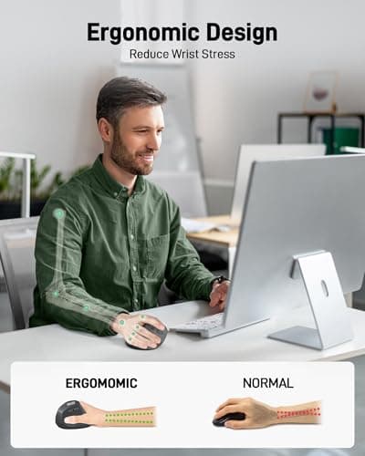 acer Ergonomic Mouse Wireless, Adjustable DPI Vertical Mouse 1000/1200/1600 with 6 Buttons, Rechargeable Ergo Mice, Medium to Large Sized Hands, 2.4GHz USB Receiver for Computer, Laptop, PC - Thumbnail 2