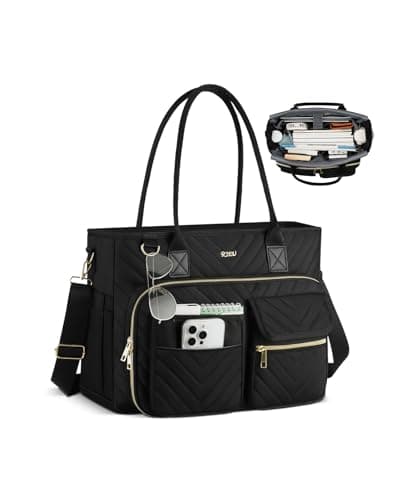Teacher Tote Bag for Women,Work Bag with 15.6 inch Laptop Compartment,Nurse Bag with Shoulder Strap,Large Computer Handbag Purse for Business,Daily,Travel,College,Valentine's Day Gift - Image 1