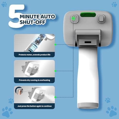 Pet Steam Brush for Dogs & Cats,5-in-1 Self-Cleaning Dog Steam Brush with 3 Swap-in Heads (Grooming, Dematting, Deshedding),Cat Spray Hair Removal Comb,Includes Pet Essence & Storage Bag - Thumbnail 5