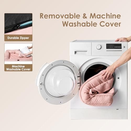 EHEYCIGA Extra Large Dog Bed Othorpedic, Memory Foam XL Dog Bed with Washable Removable Cover, Waterproof Pet Sofa Couch XLarge Size Dogs with Nonskid Bottom, 44x32x6.5, Pink - Thumbnail 6