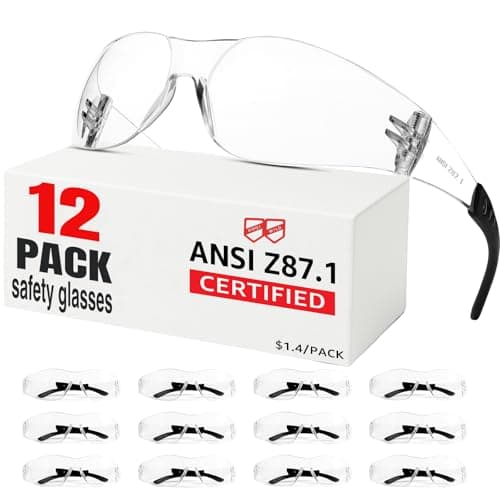 Hoqiwild Safety Glasses Men Women 12 pack, Z87 Safety Glasses with Scratch&Impact-Resistant lens, clear safety glasses with Ansi Z87.1 certification for construction, lab, lawnwork,workshop - Image 1