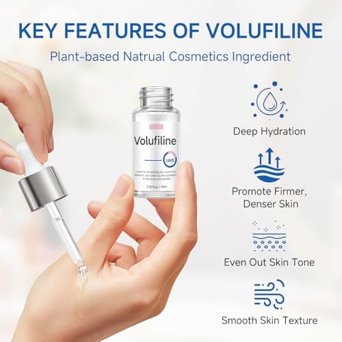Volufiline Serum, Volufiline Under Eye Serum, Cosmetic Grade Ampoule for Skin Elasticity Improvement, Face & Body Fine Lines, Hydrating Texture, 10ml*2 - Thumbnail 4