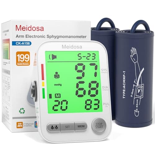 Blood Pressure Monitor for Home Use, Rechargeable Automatic Digital BP Machine with 2 Cuffs (9-17'' & 13-21''), Adjustable Upper-Arm Blood Pressure Cuff, Large LCD Backlit Display, 2x199 Sets Memory